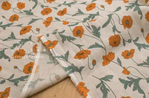 100% linen Hokkoh Poppies III - orange