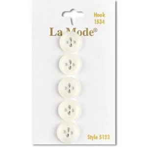 1/2" White Buttons | LaMode