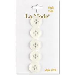 1/2" White Buttons | LaMode