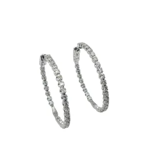 3 Carat Total Weight Diamond Hoop Earrings