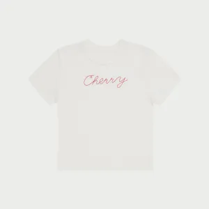 Chain Stitch Baby Tee (Vintage White)