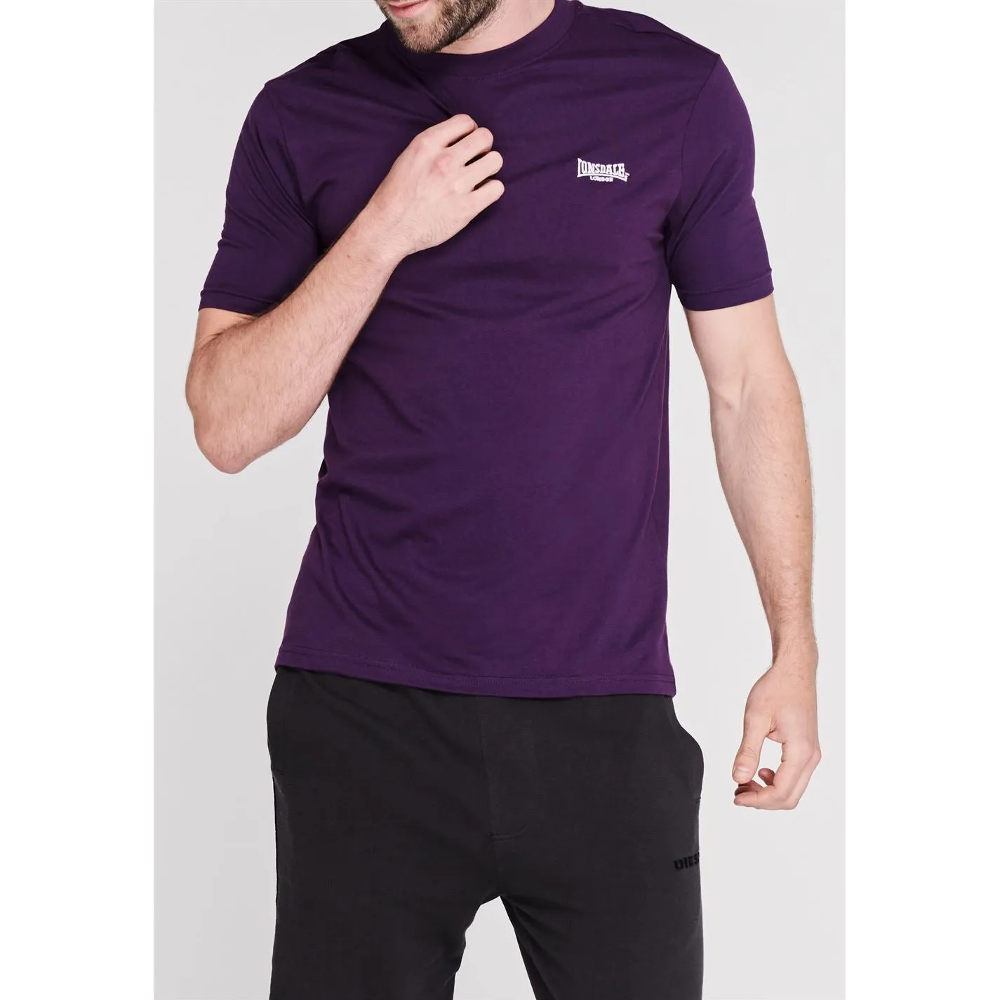 Lonsdale Plain Tee Mens Gents Crew Neck Shirt Short Sleeve Lightweight Cotton