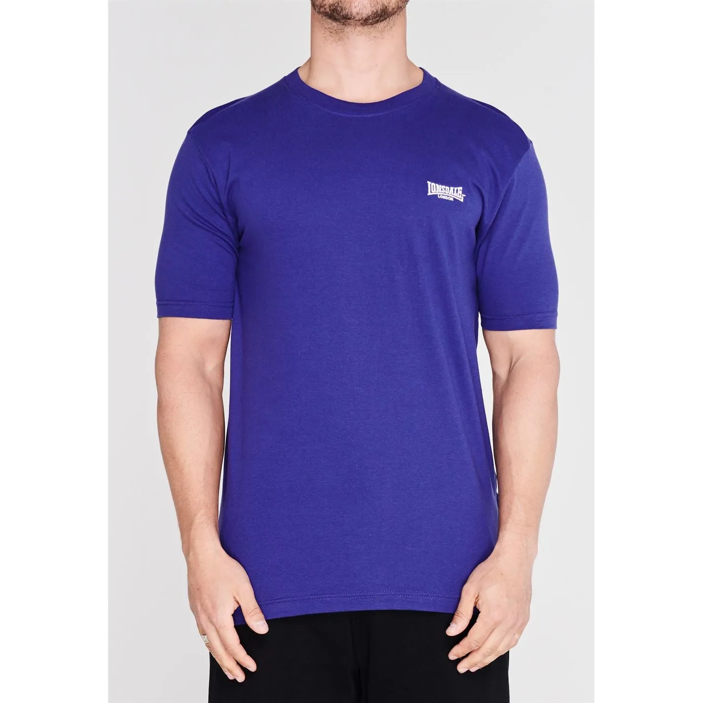 Lonsdale Plain Tee Mens Gents Crew Neck Shirt Short Sleeve Lightweight Cotton