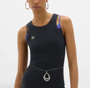 Muma World Yin Navy Ribbed Singlet