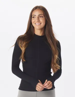 Ruby Mock Neck Long Sleeve: Black