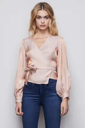 THE METALLIC MYSTIQUE WRAP TOP | ROSE GOLD001