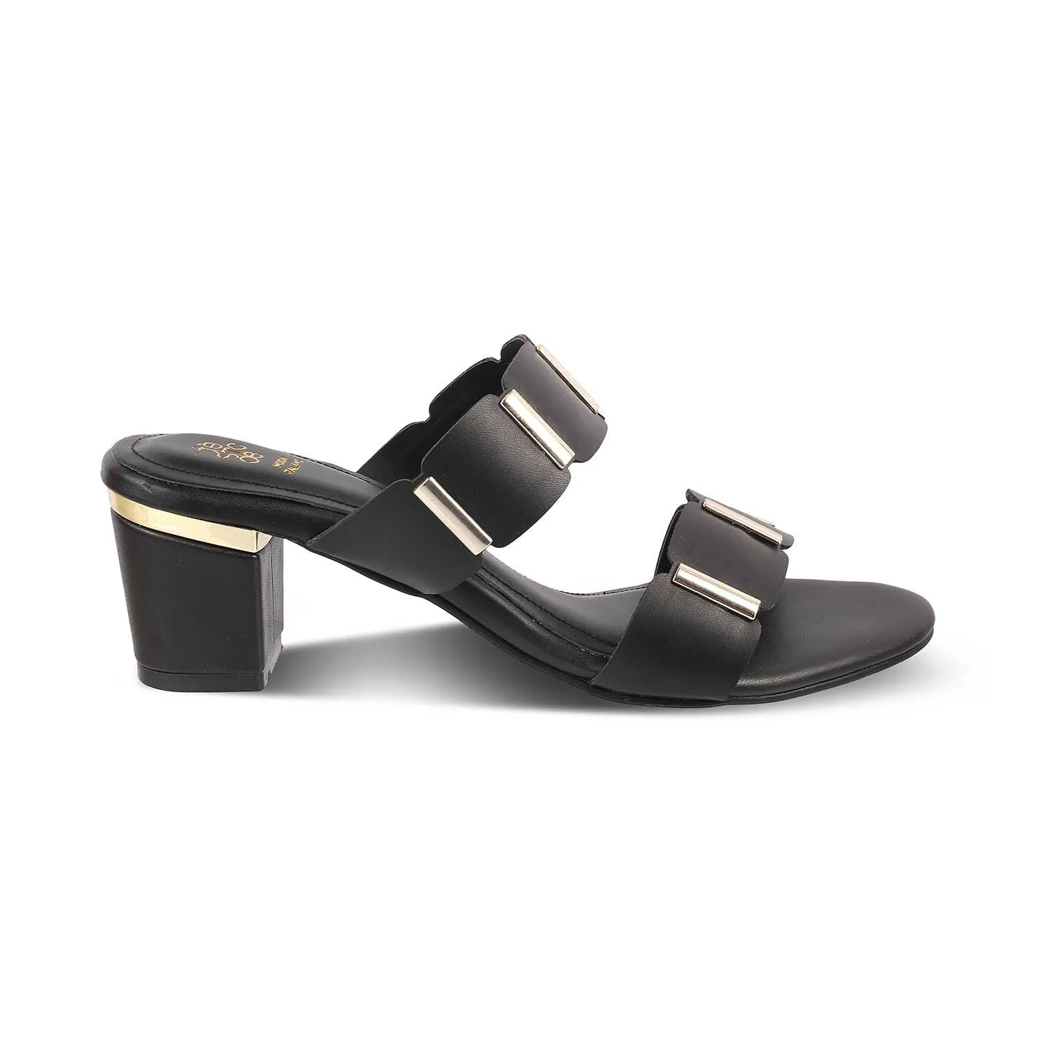 The Valer Black Women's Dress Block Heel Sandals Tresmode